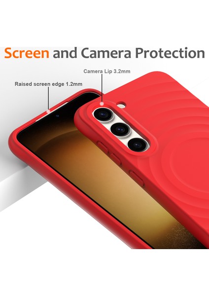 Samsung Galaxy S23+MANYETIK Telefon Kılıfı Dalgalı Doku Sıvı Silikon Darbeye Dayanıklı Kapak-Kırmızı (Yurt Dışından) fırsatları