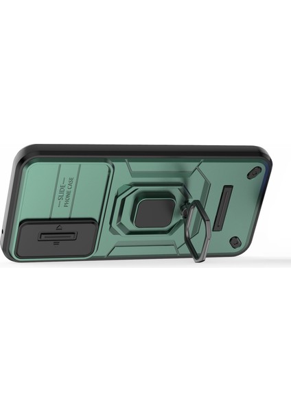 Samsung Galaxy A54 5g Pc+Tpu Telefon Kılıfı Için Arka Kabuk Kayar Lens Koruma Kılıfı Kickstand Ile-Yeşil (Yurt Dışından) fırsatları