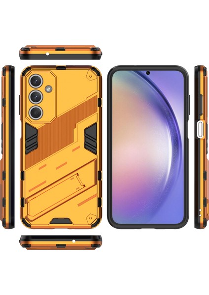 Samsung Galaxy M35 5g Kılıf Pc+Tpu Darbeye Dayanıklı Telefon Kılıfı Kickstand Ile-Turuncu (Yurt Dışından) fırsatları