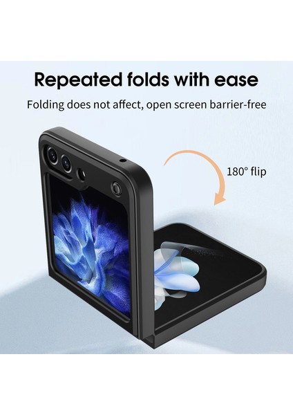 Samsung Galaxy Z Flip5 5g Pc+Tpu Telefon Kılıfı Döndürülebilir Destek Koruyucu Kılıf-Siyah (Yurt Dışından) fırsatları