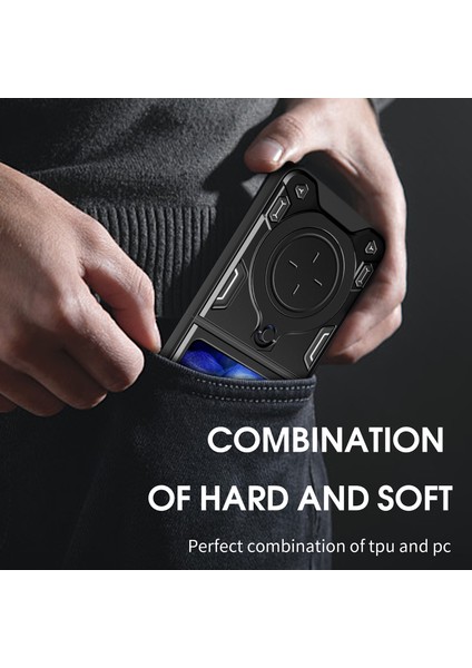 Samsung Galaxy Z Flip5 5g Pc+Tpu Telefon Kılıfı Döndürülebilir Destek Koruyucu Kılıf-Siyah (Yurt Dışından) indirimleri