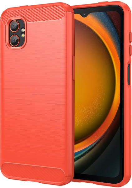 Samsung Galaxy Xcover7 Pro Kılıf Koruyucu Telefon Kılıfı Karbon Fiber Doku Fırçalanmış-Kırmızı (Yurt Dışından)