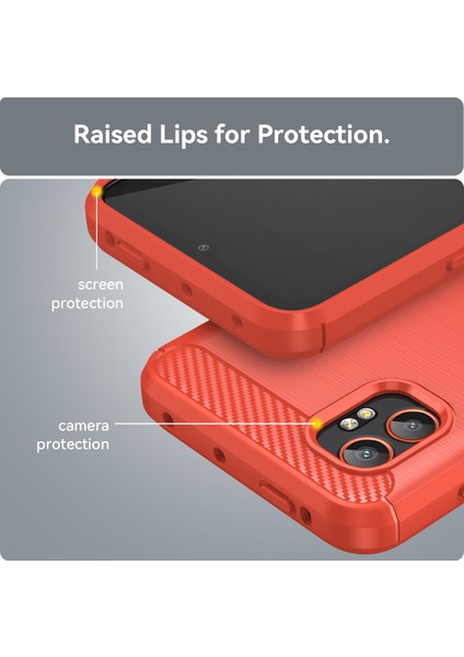 Samsung Galaxy Xcover7 Pro Kılıf Koruyucu Telefon Kılıfı Karbon Fiber Doku Fırçalanmış-Kırmızı (Yurt Dışından) indirimleri