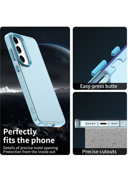 Samsung Galaxy S25+/S24+KILIF Pc+Tpu+Pet Mat Düşmeye Karşı Dayanıklı Telefon Arka Kapağı-Mavi (Yurt Dışından) modelleri