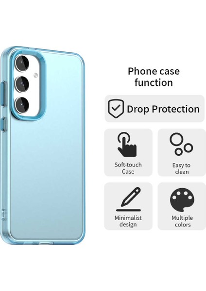 Samsung Galaxy S25+/S24+KILIF Pc+Tpu+Pet Mat Düşmeye Karşı Dayanıklı Telefon Arka Kapağı-Mavi (Yurt Dışından) fırsatları