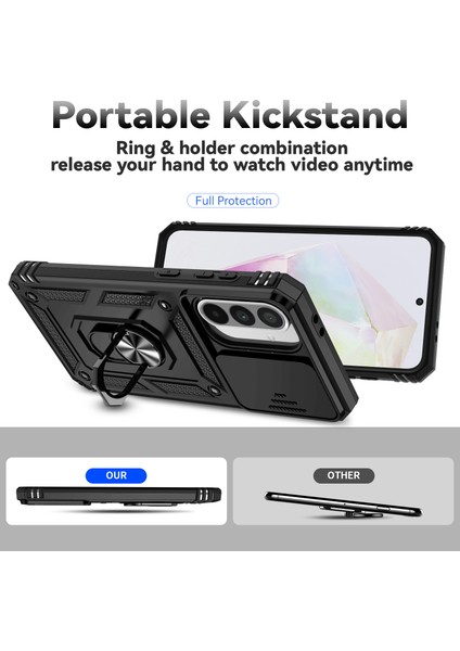 Samsung Galaxy A36 5G/A56 5g Kılıf Pc+Tpu Telefon Kılıfı Lens Korumalı Destekli-Siyah (Yurt Dışından) fırsatları