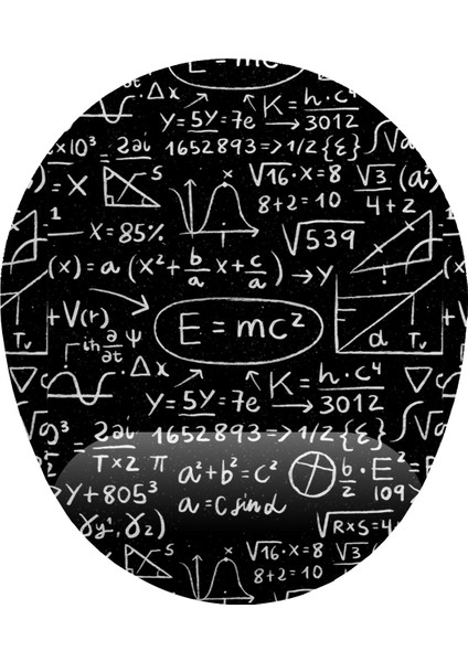 E=mc2 ve Formül Bilek Destekli Kaymaz Buruşmaz Kırılmaz Mouse Pad