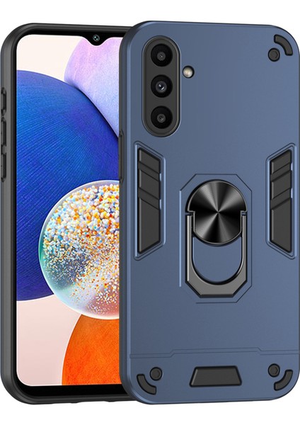 Samsung Galaxy A14 5G/A14 4g Kılıf Çizilmeye Dayanıklı Pc+Tpu Telefon Kılıfı Döner Halka Destekli-Mavi (Yurt Dışından)