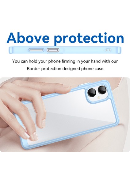 Samsung Galaxy A06 5g Kılıf Tpu+Akrilik Koruyucu Şeffaf Telefon Kılıfı-Mavi (Yurt Dışından) modelleri