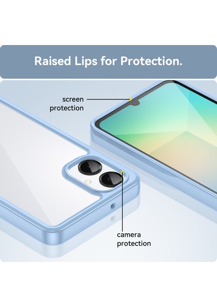 Samsung Galaxy A06 5g Kılıf Tpu+Akrilik Koruyucu Şeffaf Telefon Kılıfı-Mavi (Yurt Dışından) indirimleri