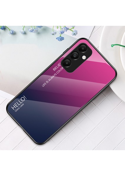 Samsung Galaxy A55 5g Kılıf Degrade Temperli Cam + Pc + Tpu Telefon Kılıfı - Degrade Gül (Yurt Dışından) indirimleri