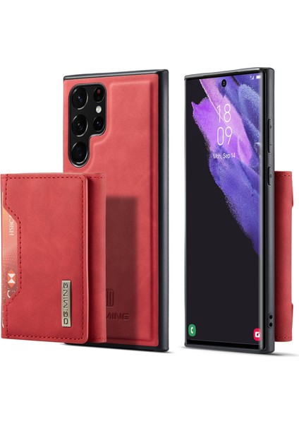 Dg.mıng M2 Serisi Koruyucu Kılıf Samsung Galaxy S23 Ultra Çıkarılabilir Cüzdan Telefon Kılıfı Düşmeye Karşı Darbeye Dayanıklı Kapak Kickstand Ile-Kırmızı (Yurt Dışından)