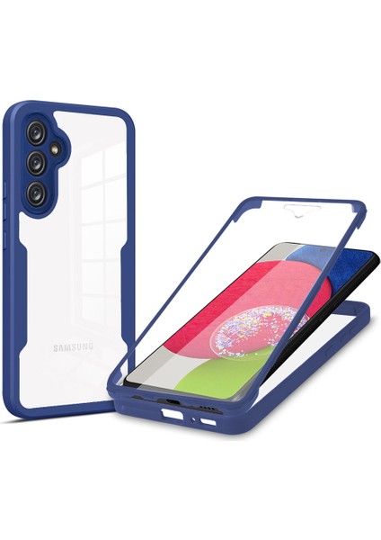Samsung Galaxy A54 5g Şeffaf Akrilik+Tpu Telefon Kılıfı Kamera Lens Koruma Telefon Kılıfı Pet Ekran Filmi-Mavi (Yurt Dışından)