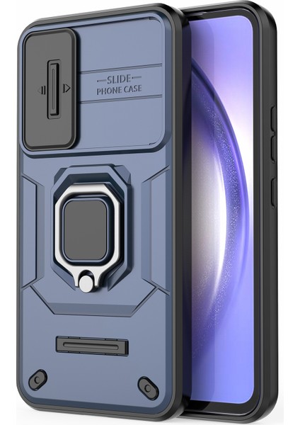 Samsung Galaxy A54 5g Pc+Tpu Telefon Kılıfı Için Arka Kabuk Kayar Lens Koruma Kılıfı Kickstand Ile-Mavi (Yurt Dışından) fiyatları