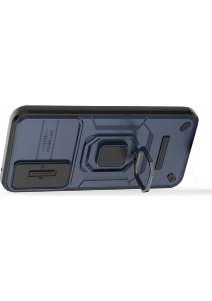 Samsung Galaxy A54 5g Pc+Tpu Telefon Kılıfı Için Arka Kabuk Kayar Lens Koruma Kılıfı Kickstand Ile-Mavi (Yurt Dışından) fırsatları