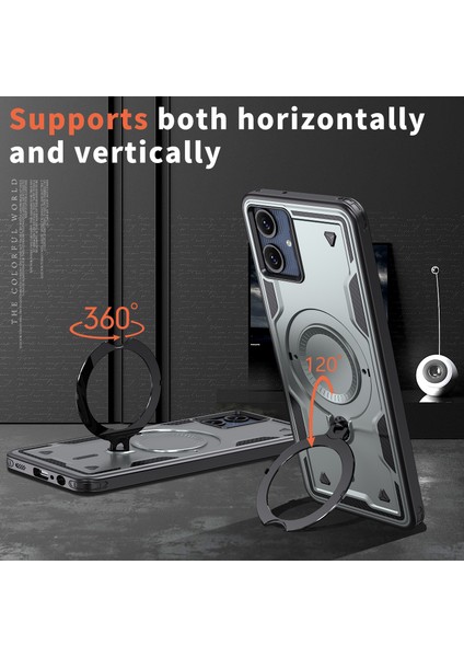 Samsung Galaxy A06 4g Kılıfı Magsafe Askeri Koruma Pc+Tpu Kickstand Telefon Kılıfı-Gri ile Uyumlu (Yurt Dışından) fiyatları