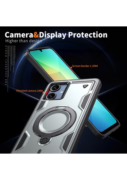 Samsung Galaxy A06 4g Kılıfı Magsafe Askeri Koruma Pc+Tpu Kickstand Telefon Kılıfı-Gri ile Uyumlu (Yurt Dışından) indirimleri