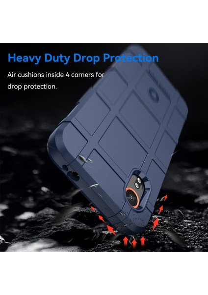 Samsung Galaxy Xcover7 Tpu Kılıf Kare Izgara Koruyucu Telefon Kılıfı-Mavi (Yurt Dışından) modelleri