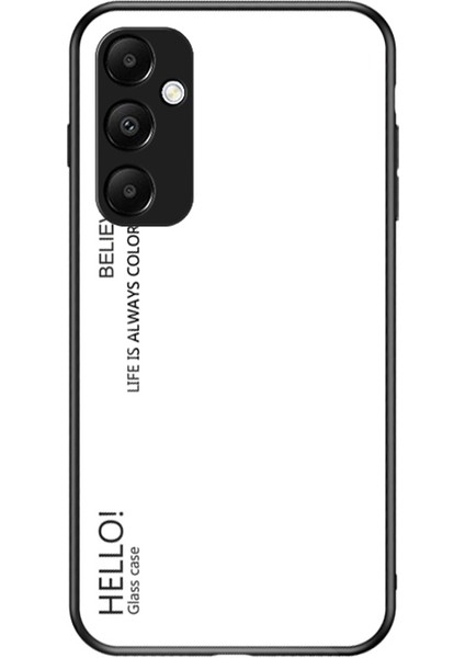Samsung Galaxy A55 5g Kılıf Degrade Temperli Cam+Pc+Tpu Telefon Kılıfı-Beyaz (Yurt Dışından)