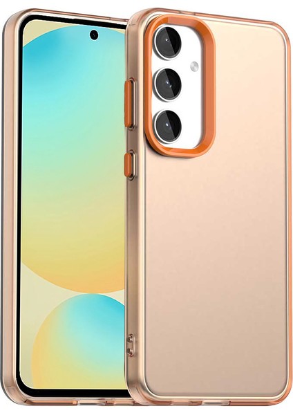 Samsung Galaxy S24 Fe Kılıf Pc+Tpu+Pet Mat Anti-Düşme Telefon Arka Kapağı-Turuncu (Yurt Dışından)