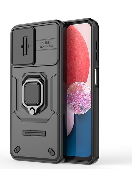 Samsung Galaxy A13 4g/5g Kılıf Pc+Tpu Kickstand Telefon Kılıfı Kayar Kamera Kapağı-Siyah (Yurt Dışından) modelleri
