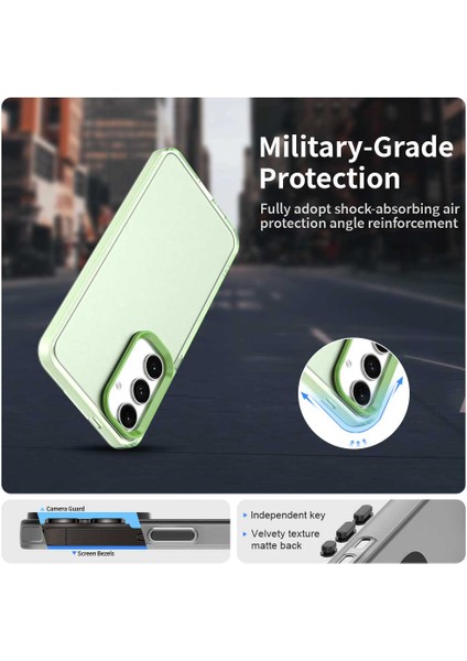 Samsung Galaxy S25+/S24+KILIF Pc+Tpu+Pet Mat Düşmeye Karşı Dayanıklı Telefon Arka Kapağı-Yeşil (Yurt Dışından) fiyatları