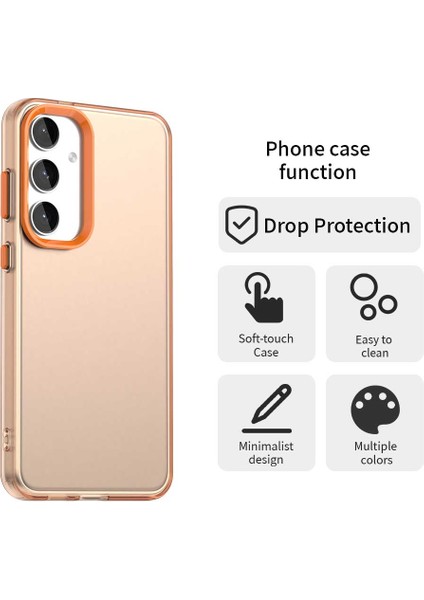 Samsung Galaxy S24 Fe Kılıf Pc+Tpu+Pet Mat Anti-Düşme Telefon Arka Kapağı-Turuncu (Yurt Dışından) fırsatları