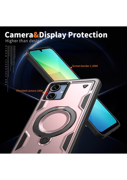 Samsung Galaxy A06 4g Kılıfı Magsafe Askeri Koruma Pc+Tpu Kickstand Telefon Kılıfı ile Uyumlu-Gül Altını (Yurt Dışından) indirimleri