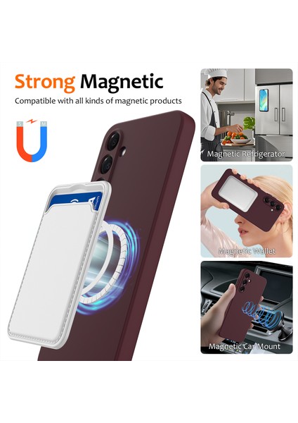 Samsung Galaxy A15 5g/galaxy A15 4g Kılıf Magsafe Anti-Düşme Sıvı Silikon Telefon Kılıfı ile Uyumlu-Şarap Kırmızısı (Yurt Dışından) modelleri