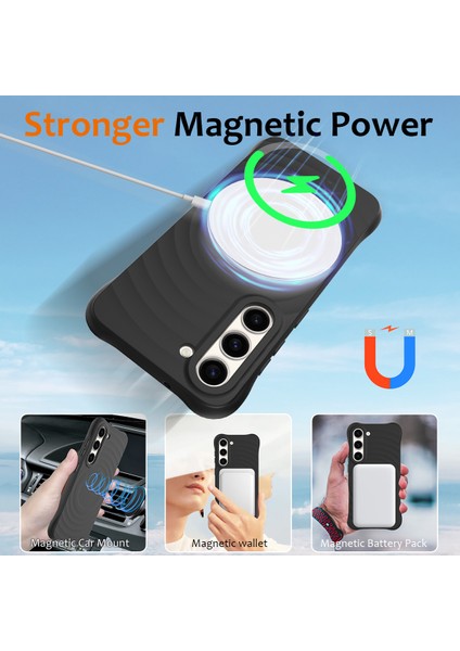 Samsung Galaxy S23+MANYETIK Telefon Kılıfı Dalgalı Doku Sıvı Silikon Darbeye Dayanıklı Kapak-Siyah (Yurt Dışından) indirimleri