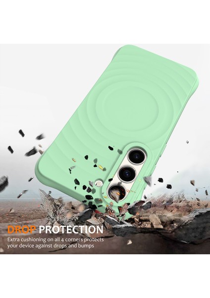 Samsung Galaxy S23+MANYETIK Telefon Kılıfı Dalgalı Doku Sıvı Silikon Darbeye Dayanıklı Kapak-Yeşil (Yurt Dışından) fiyatları