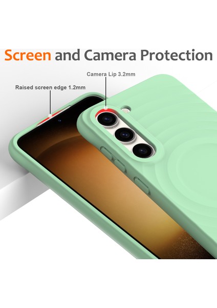 Samsung Galaxy S23+MANYETIK Telefon Kılıfı Dalgalı Doku Sıvı Silikon Darbeye Dayanıklı Kapak-Yeşil (Yurt Dışından) fırsatları