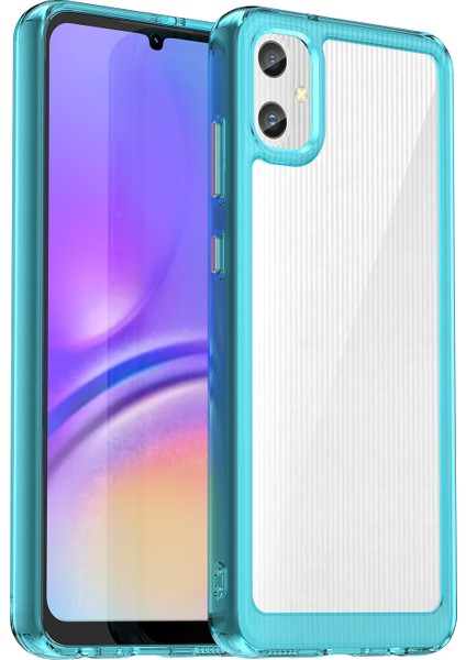 Samsung Galaxy A05 4g Kılıf Çizilmez Tpu+Akrilik Telefon Kılıfı-Şeffaf Mavi (Yurt Dışından)
