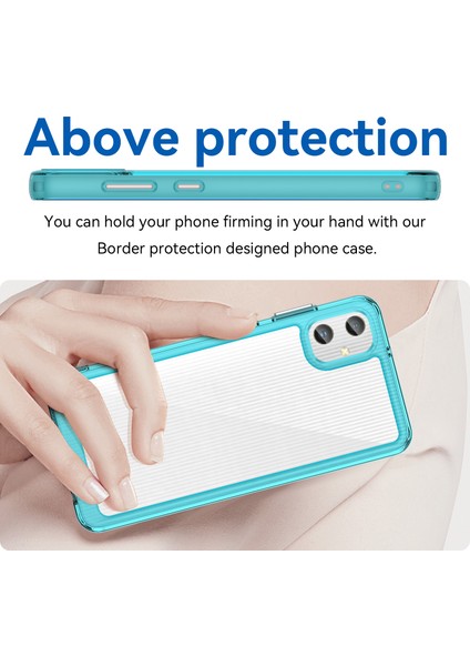 Samsung Galaxy A05 4g Kılıf Çizilmez Tpu+Akrilik Telefon Kılıfı-Şeffaf Mavi (Yurt Dışından) modelleri