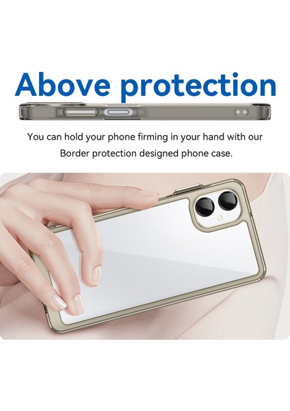 Samsung Galaxy A06 5g Kılıf Tpu+Akrilik Koruyucu Şeffaf Telefon Kılıfı-Şeffaf Gri (Yurt Dışından) modelleri