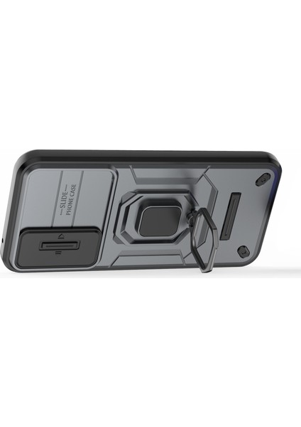 Samsung Galaxy A54 5g Pc+Tpu Telefon Kılıfı Için Arka Kabuk Kayar Lens Koruma Kılıfı Kickstand Ile-Gri (Yurt Dışından) modelleri