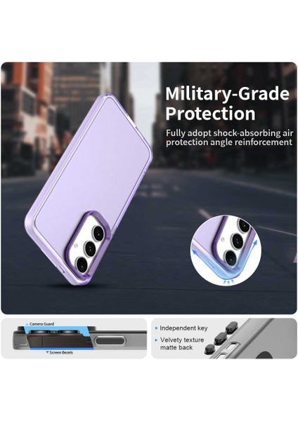 Samsung Galaxy S25+/S24+KILIF Pc+Tpu+Pet Mat Düşmeye Karşı Dayanıklı Telefon Arka Kapağı-Mor (Yurt Dışından) fiyatları