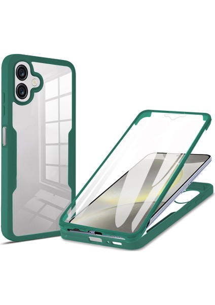 Samsung Galaxy A06 4g Kılıf Akrilik+Tpu Şeffaf Telefon Kılıfı Pet Ekran Filmi-Yeşil (Yurt Dışından)