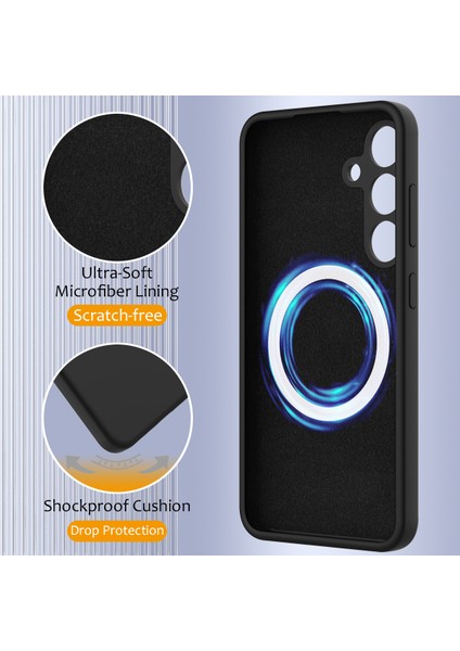 Samsung Galaxy S24 Fe Kılıfı Magsafe Anti-Düşme Sıvı Silikon Telefon Kılıfı ile Uyumlu-Siyah (Yurt Dışından) indirimleri