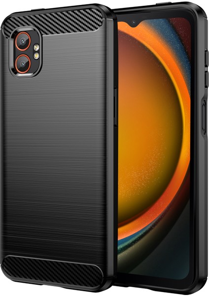 Samsung Galaxy Xcover7 Pro Kılıf Koruyucu Telefon Kılıfı Karbon Fiber Doku Fırçalanmış-Siyah (Yurt Dışından)