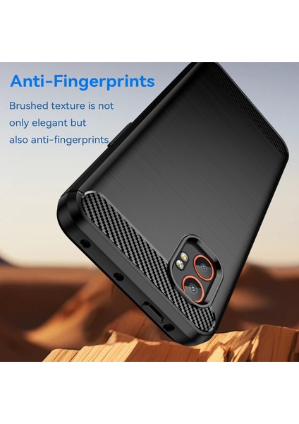 Samsung Galaxy Xcover7 Pro Kılıf Koruyucu Telefon Kılıfı Karbon Fiber Doku Fırçalanmış-Siyah (Yurt Dışından) modelleri