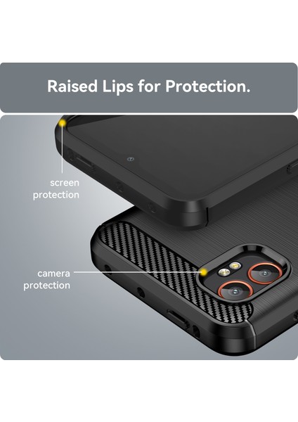 Samsung Galaxy Xcover7 Pro Kılıf Koruyucu Telefon Kılıfı Karbon Fiber Doku Fırçalanmış-Siyah (Yurt Dışından) indirimleri