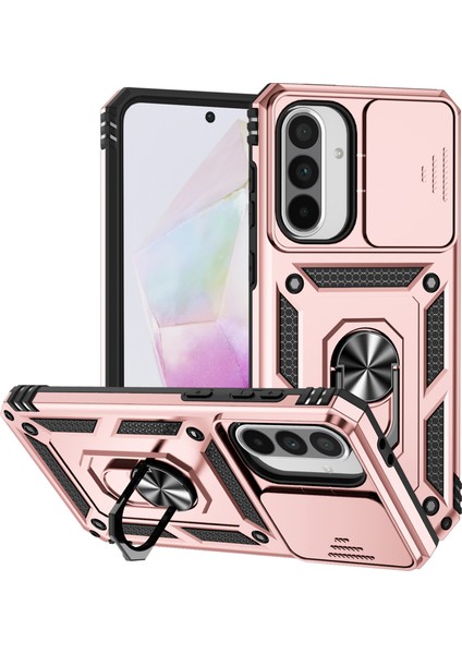 Samsung Galaxy A36 5G/A56 5g Kılıf Pc+Tpu Telefon Kılıfı Lens Korumalı Destekli-Rose Goldı (Yurt Dışından)