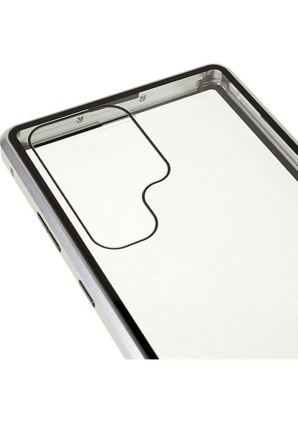 Samsung Galaxy S24 Ultra Kılıf Manyetik Temperli Cam Çift Taraflı Telefon Kılıfı-Gümüş (Yurt Dışından) indirimleri