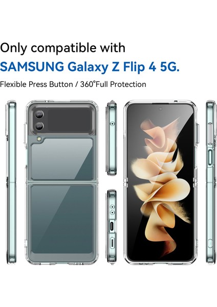 Tpu+Akrilik Hibrit Kılıflar, Samsung Galaxy Z Flip4 5g Darbeye Dayanıklı Cep Telefonu Koruyucu Kılıf Kapağı-Şeffaf (Yurt Dışından) modelleri