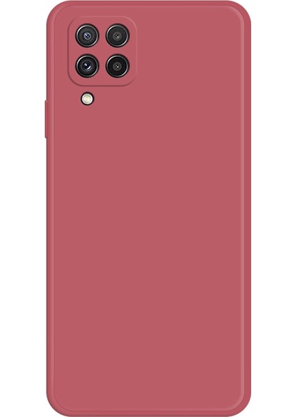 Samsung Galaxy A22 4g (Ab Sürümü) Için Cep Telefonu Arka Kapağı, Mikrofiber Astarlı Düz ​​kenarlı Ka Esnek Tpu Telefon Kılıfı-Kırmızı (Yurt Dışından)