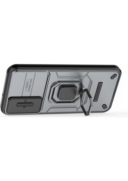 Samsung Galaxy A24 4g Için Arka Kabuk (162,1 x 77,6 x 8,3 Mm) Pc + Tpu Düşmeye Dayanıklı Telefon Kılıfı Sürgülü Lens Koruması Ayaklık Kapağı-Gri (Yurt Dışından) modelleri