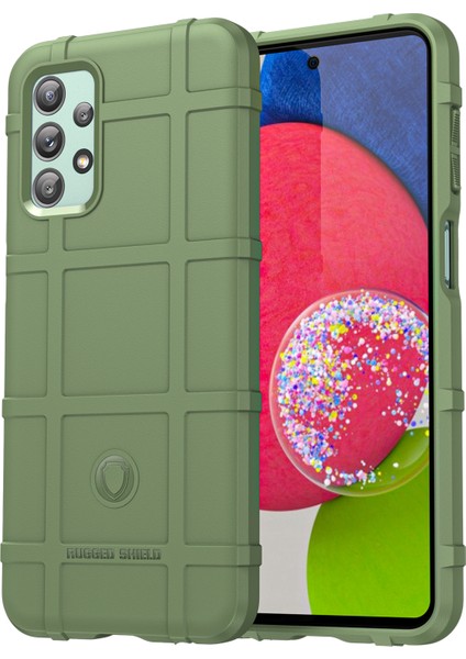 Samsung Galaxy A23 4G/F23 5G/M23 5g Sağlam Kare Izgara Tasarım Telefon Kılıfı Kalınlaştırılmış Tpu Yumuşak Arka Koruyucu Kapak-Yeşil (Yurt Dışından)