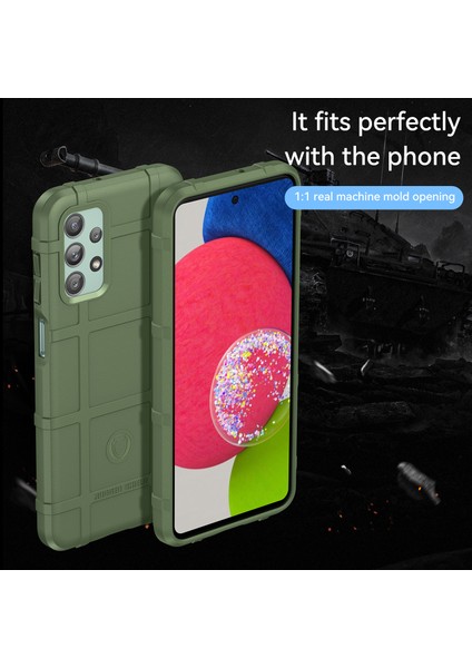 Samsung Galaxy A23 4G/F23 5G/M23 5g Sağlam Kare Izgara Tasarım Telefon Kılıfı Kalınlaştırılmış Tpu Yumuşak Arka Koruyucu Kapak-Yeşil (Yurt Dışından) fiyatları