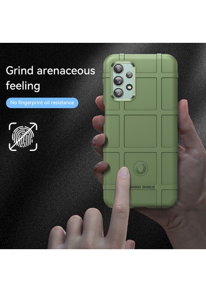 Samsung Galaxy A23 4G/F23 5G/M23 5g Sağlam Kare Izgara Tasarım Telefon Kılıfı Kalınlaştırılmış Tpu Yumuşak Arka Koruyucu Kapak-Yeşil (Yurt Dışından) modelleri